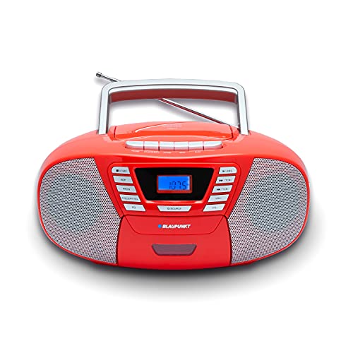 Blaupunkt B 120 RD tragbarer CD Player mit Bluetooth | Kassettenrekorder | Hörbuch Funktion | CD-Player mit USB | kleines CD-Radio | Aux In | PLL UKW Radio | Radio mit CD Spieler | Rot von Blaupunkt