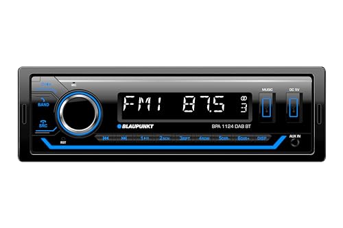 Blaupunkt BPA 1124 DAB BT, 1-DIN Autoradio, DAB+, Bluetooth, Freisprecheinrichtung, 2xUSB, Aux-Eingang, Sub-Out, Multicolor, 200 Watt von Blaupunkt