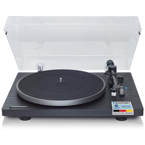 Blaupunkt TT 200 TX Plattenspieler mit Deckel, gefedertes Gehäuse, Plattenspieler mit Audio Technica MM System, Turntable, 2 Geschwindigkeiten, Abschaltautomatik, Antiskating, Riemen-Antrieb von Blaupunkt