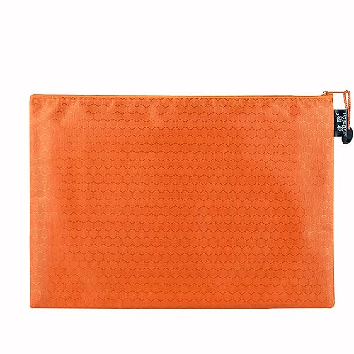 1 Stück Dokumententasche mit Fußballmuster,Canvas-Tasche Schreibwarentasche Wasserdichte Reißverschlusstasche zum Datei Papier Kosmetik Stift für Schule Zuhause Büro Reisen,Orange-B4(38x27.5cm) von Blausky