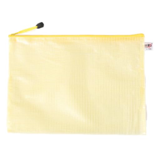 10 Stück Dokumententaschen,Transparente Datei Taschen Kunststoff Reißverschlusstasche Wasserdichte Mesh Bag,Zipper Pockets für Dokument Papier Quittungen Kosmetik,(Dicke Version) Gelb,A6 (24×11,5cm) von Blausky