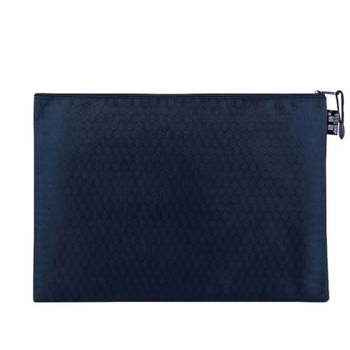 2 Stück Dokumententasche mit Fußballmuster,Canvas-Tasche Schreibwarentasche Wasserdichte Reißverschlusstasche zum Datei Papier Kosmetik Stift für Schule Zuhause Büro Reisen,Marineblau-B4(38x27.5cm) von Blausky