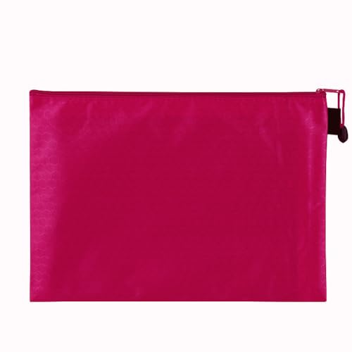 2 Stück Dokumententasche mit Fußballmuster,Canvas-Tasche Schreibwarentasche Wasserdichte Reißverschlusstasche zum Datei Papier Kosmetik Stift für Schule Zuhause Büro Reisen,Rosenrot-A6(23x-2cm) von Blausky