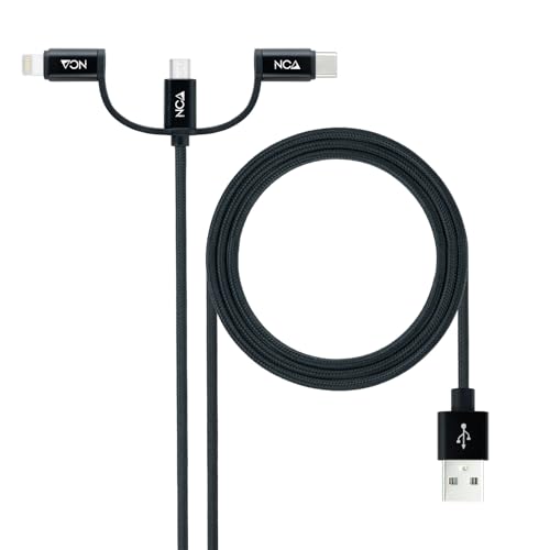 1 Meter langes 3-in-1-USB-Kabel, kompatibel mit USB-A auf USB-C, Micro-USB und Lightning. Ideal zum Verbinden und Laden verschiedener Geräte mit einem einzigen Kabel. Effizient und vielseitig. von Blendend