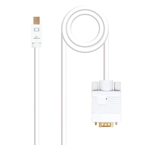 Blendend Mini-DisplayPort-auf-VGA-Konverterkabel, Stecker auf Stecker, weiß, Länge 5,0 m, ideal für den Anschluss von Geräten mit Mini-DP-Ausgang an Displays mit VGA-Eingang. von Blendend