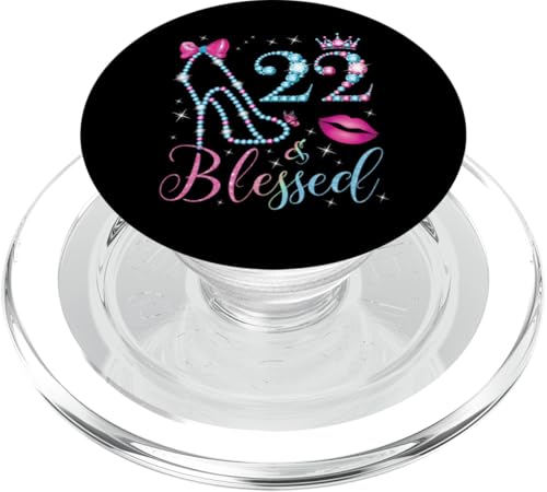 22 & Blessed 22. Geburtstagsfeier, 22 Jahre alte Frau, Königin PopSockets PopGrip für MagSafe von Blessed Birthday Years