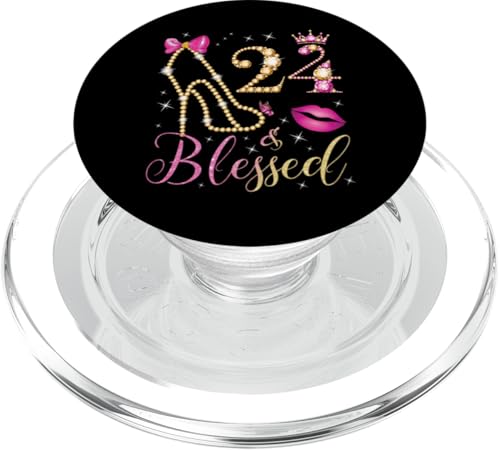 24 & Blessed 24. Geburtstagsfeier 24 Jahre alte Frau Queen PopSockets PopGrip für MagSafe von Blessed Birthday Years