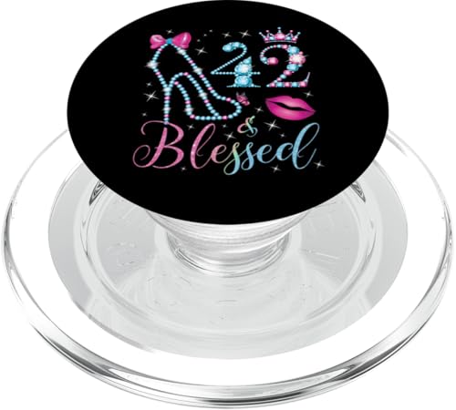 42 & Blessed 42. Geburtstagsfeier, 42 Jahre alte Frau, Königin PopSockets PopGrip für MagSafe von Blessed Birthday Years