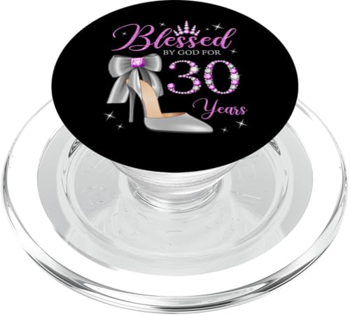 Von Gott gesegnet für 30 Jahre alte Partykönigin zum 30. Geburtstag PopSockets PopGrip für MagSafe von Blessed By God For My Birthday Purple & Gray