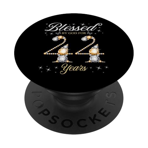 Von Gott gesegnet für 44 Jahre, 44. Geburtstagsfeier PopSockets Klebender PopGrip von Blessed By God Queen's Birthday Party