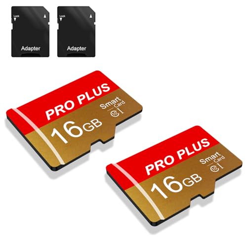 2 Pack SD Karte 16GB mit SD Adapter, High-Speed Speicherkarte, SD Karte UHS-I, A1, C10, TF Card für Mobiltelefon/Kamera(TF162 Rotes Gold 16GB) von Bliksem