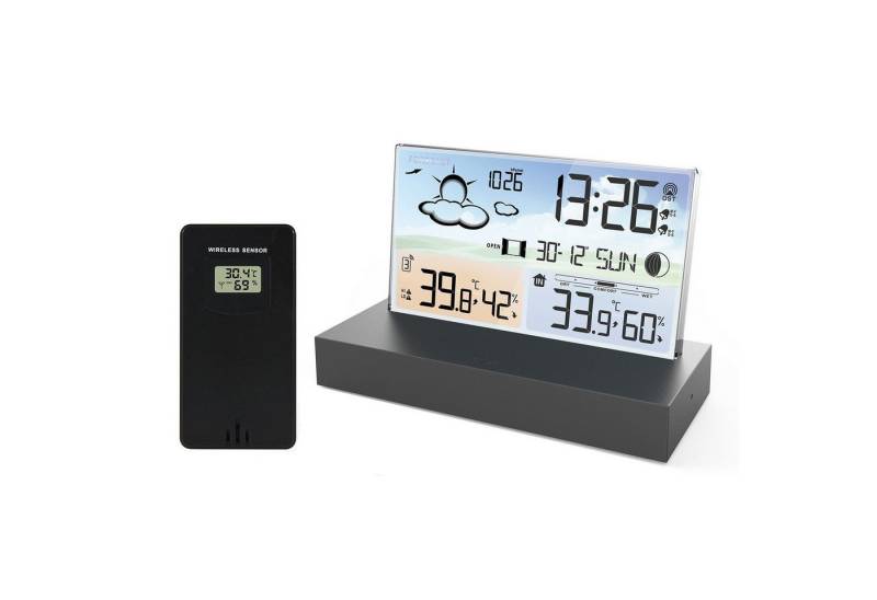 BlingBin Digitales Farbdisplay Indoor und Outdoor Thermometer Hygrometer Wetterstation (Heim-Wetterstation mit Wettervorhersage und Barometer) von BlingBin