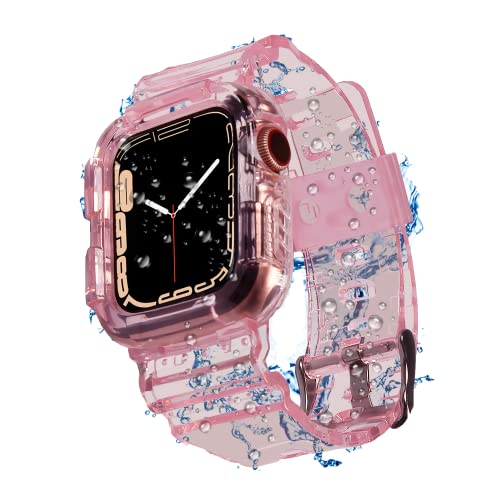 Blingbrione Armband mit Hülle, kompatibel mit Apple Watch 9, 8, 45 mm/42 mm/44 mm, weiches Silikonarmband und stoßfeste Schutzhülle für iPhone Watch Serie 7, 6, 5, 4, 3, 2, 1, SE, iWatch S8, S7, von Blingbrione