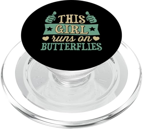 Dieses Mädchen läuft auf Schmetterlingen PopSockets PopGrip für MagSafe von Blissful Butterfly Party Favors and Party Supplies