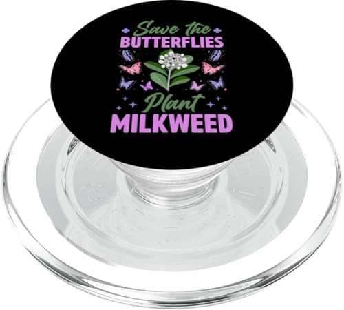 Speichern Sie die Schmetterlingspflanzen-Schmetterlingsgrafik PopSockets PopGrip für MagSafe von Blissful Butterfly Party Favors and Party Supplies