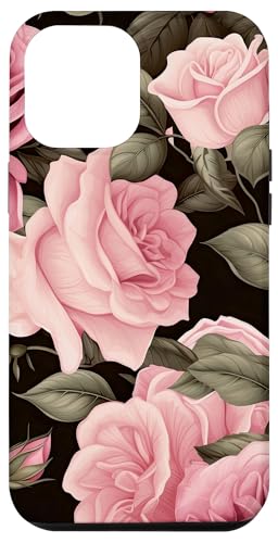 Hülle für iPhone 14 Plus Botanisches Bouquet-Muster mit rosa Rosen von BlissfulBlossoms