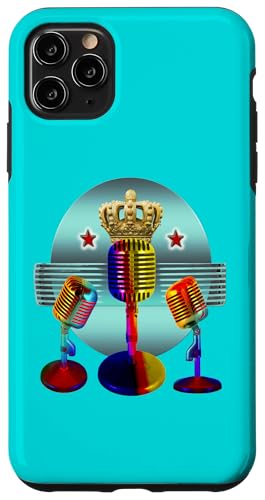 "Crowned Retro Microphone" Grafikdesign für Künstler Hülle für iPhone 11 Pro Max von Blissteria