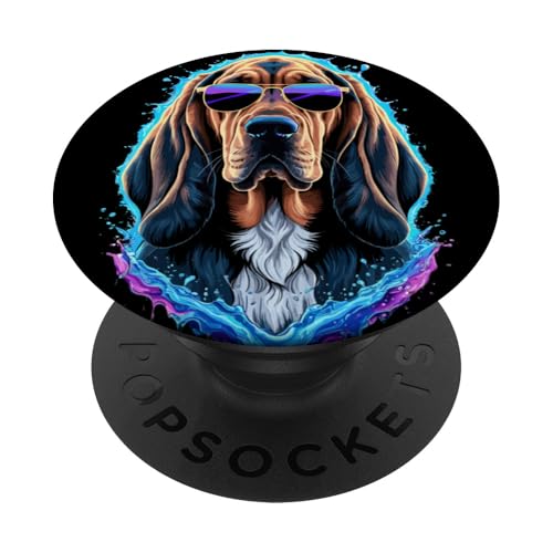 Bloodhound Dog Pop Art Vaporwave Männer Frauen Bloodhound PopSockets Klebender PopGrip von Bloodhound Dog Vaporwave Ajeli Designs