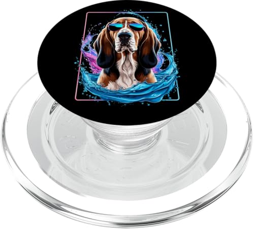 Bloodhound Dog Pop Art Vaporwave Männer Frauen Bloodhound PopSockets PopGrip für MagSafe von Bloodhound Dog Vaporwave Ajeli Designs