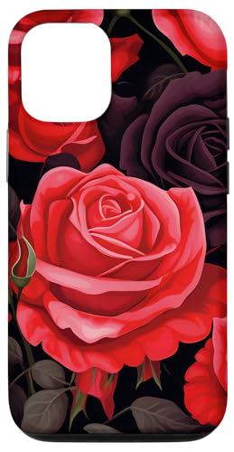 Hülle für iPhone 12/12 Pro Rosa rote Rosen Blumenstrauß Blumenmuster von Bloom & Breeze Botanics