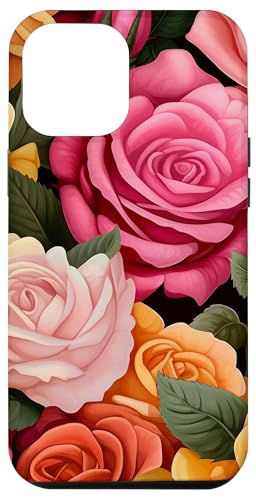 Hülle für iPhone 12 Pro Max Rosa & Gelb Rose Blumen Floral Botanical Art von Bloom & Breeze Botanics