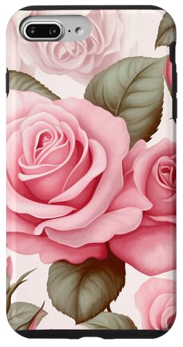 Hülle für iPhone 7 Plus/8 Plus Rosa & Weiß Rose Blumen Design Floral Botanical von Bloom & Breeze Botanics