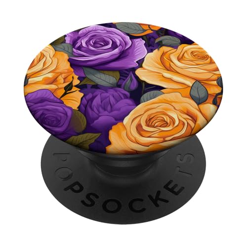 Lila gelbe Rosen Blumen Bunte Blüten PopSockets mit austauschbarem PopGrip von Bloom & Breeze Botanics