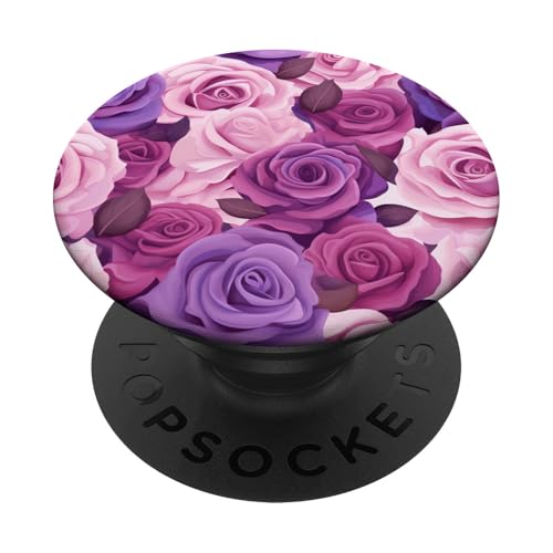 Lila & Rosa Rosen Garten Floral Flower Design PopSockets mit austauschbarem PopGrip von Bloom & Breeze Botanics