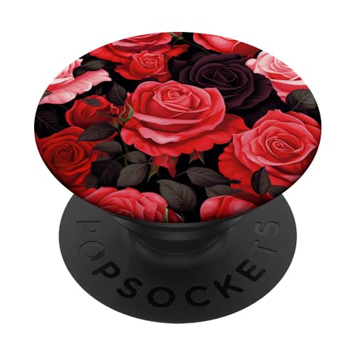 Rosa rote Rosen Blumenstrauß Blumenmuster PopSockets mit austauschbarem PopGrip von Bloom & Breeze Botanics