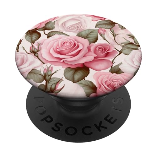 Rosa & Weiß Rose Blumen Design Floral Botanical PopSockets mit austauschbarem PopGrip von Bloom & Breeze Botanics