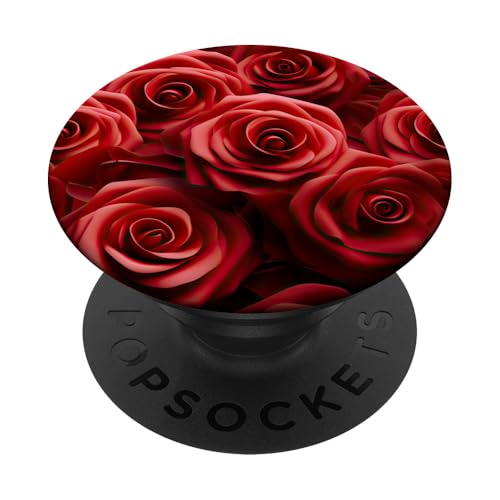 Rote Rosen Blumenstrauß Blumenmuster PopSockets mit austauschbarem PopGrip von Bloom & Breeze Botanics