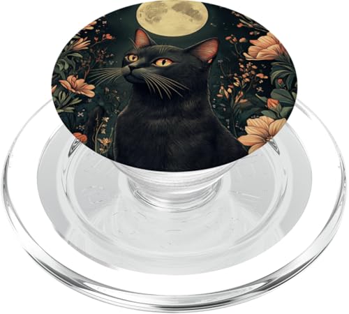 Floral Cat Art – Botanische Katzen in blühender Blume Natur PopSockets PopGrip für MagSafe von Blooming Feline - Floral Cat Nature Designs