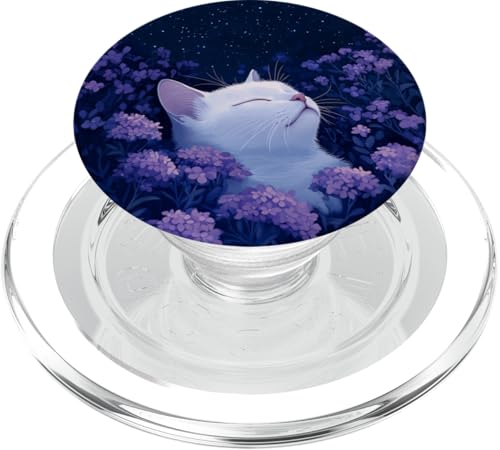 Floral Cat Art – Botanische Katzen in blühender Blume Natur PopSockets PopGrip für MagSafe von Blooming Feline - Floral Cat Nature Designs