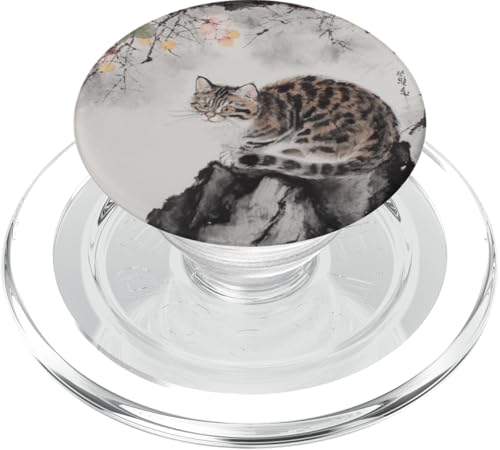 Floral Cat Art – Botanische Katzen in blühender Blume Natur PopSockets PopGrip für MagSafe von Blooming Feline - Floral Cat Nature Designs