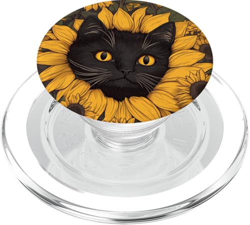 Floral Cat Art – Botanische Katzen in blühender Blume Natur PopSockets PopGrip für MagSafe von Blooming Feline - Floral Cat Nature Designs