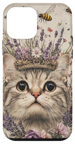 Hülle für iPhone 12 mini Floral Cat Art – Botanische Katzen in blühender Blume Natur von Blooming Feline - Floral Cat Nature Designs