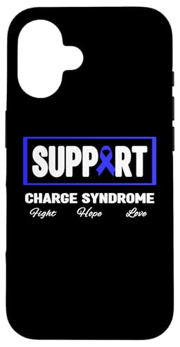 Hülle für iPhone 16 Charge-Syndrom-Shirt — unterstützt das Bewusstsein für das Charge-Syndrom von Blue Charge Syndrome Awareness Apparel.