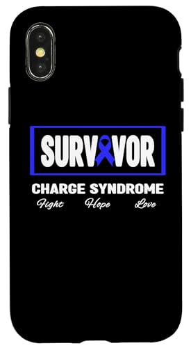 Hülle für iPhone X/XS Charge-Syndrom Survivor Shirt - Charge-Syndrom Awareness von Blue Charge Syndrome Awareness Apparel.