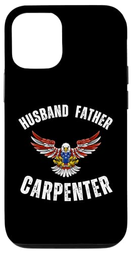 Hülle für iPhone 15 Ehemann Vater Zimmermann Cool Adler Patriotic American von Blue Collar Patriotic Apparel Co.