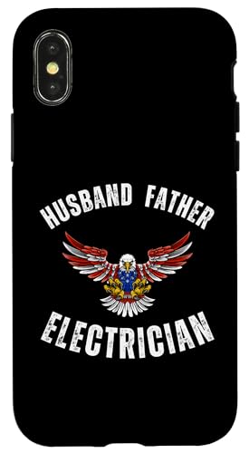 Hülle für iPhone X/XS Ehemann Vater Elektriker Cool Adler Patriotic American von Blue Collar Patriotic Apparel Co.