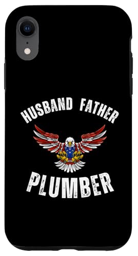 Hülle für iPhone XR Ehemann Vater Klempner Blau Halsband Adler Patriotisch Amerikanisch von Blue Collar Patriotic Apparel Co.