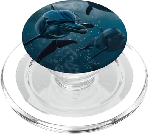 Blue Splash Delphins Modern Ocean PopSockets PopGrip für MagSafe von Blue Splash Dolphins Modern Ocean