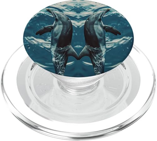 Blue Splash Delphins Modern Ocean PopSockets PopGrip für MagSafe von Blue Splash Dolphins Modern Ocean