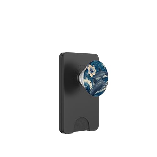 Blue Splash Delphins Modern Ocean PopSockets PopWallet für MagSafe von Blue Splash Dolphins Modern Ocean