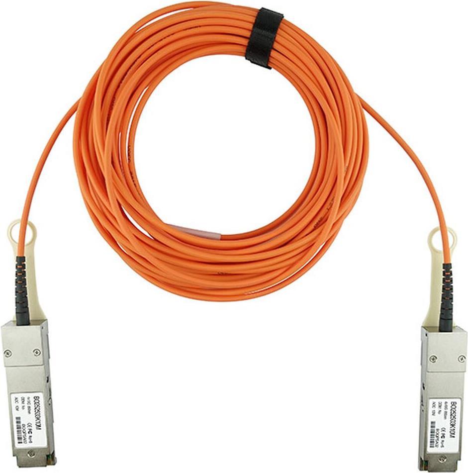 Kompatibles Extreme Networks 10315 QSFP BlueOptics Aktives Optisches Kabel (AOC), 40GBASE-SR4, Ethernet, Infiniband FDR10, 10 Meter (10315-BO) von BlueOptics