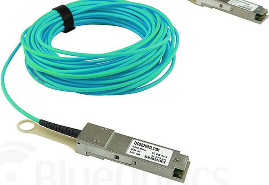 Kompatibles Gigamon QSFP-100G-AOC-1M QSFP28 BlueOptics Aktives Optisches Kabel (AOC), 100GBASE-SR4, Ethernet, Infiniband, 1 Meter (Q28-AOC-1M-GM-BO) von BlueOptics