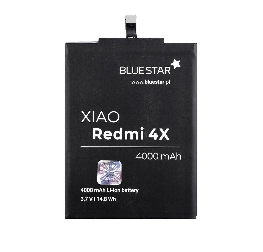 BlueStar Akku Ersatz kompatibel mit Xiaomi Redmi 4X 4000 mAh Austausch Batterie Smartphone-Akku von BlueStar