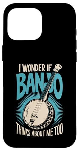 I Wonder If Banjo Thinks About Me Too Funny Bluegrass Folk Hülle für iPhone 16 Pro Max von BluegrassGarage - Bluegrass Music Vintage Fan Tees