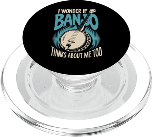 I Wonder If Banjo Thinks About Me Too Funny Bluegrass Folk PopSockets PopGrip für MagSafe von BluegrassGarage - Bluegrass Music Vintage Fan Tees