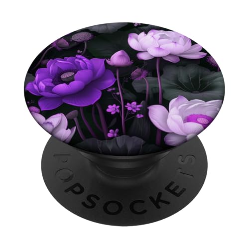 Lavendel-lila und weiße Lilien-Blumen. Hübsche Blumen PopSockets mit austauschbarem PopGrip von Blühende Blumenmuster